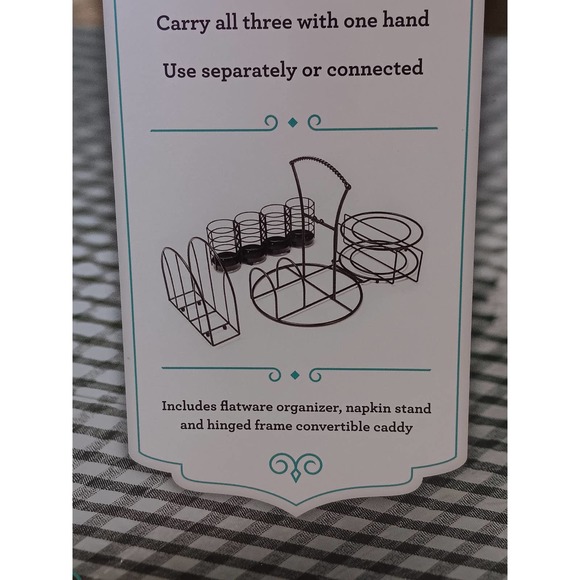 Giftburg Convertible Picnic Caddy, 3-Piece Set - Picture 2 of 3